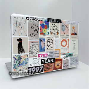 ins法式波普艺术插画适用macbookair保护壳2020防摔m1苹果笔记本macbookpro13寸保护套macbookair15水晶外壳
