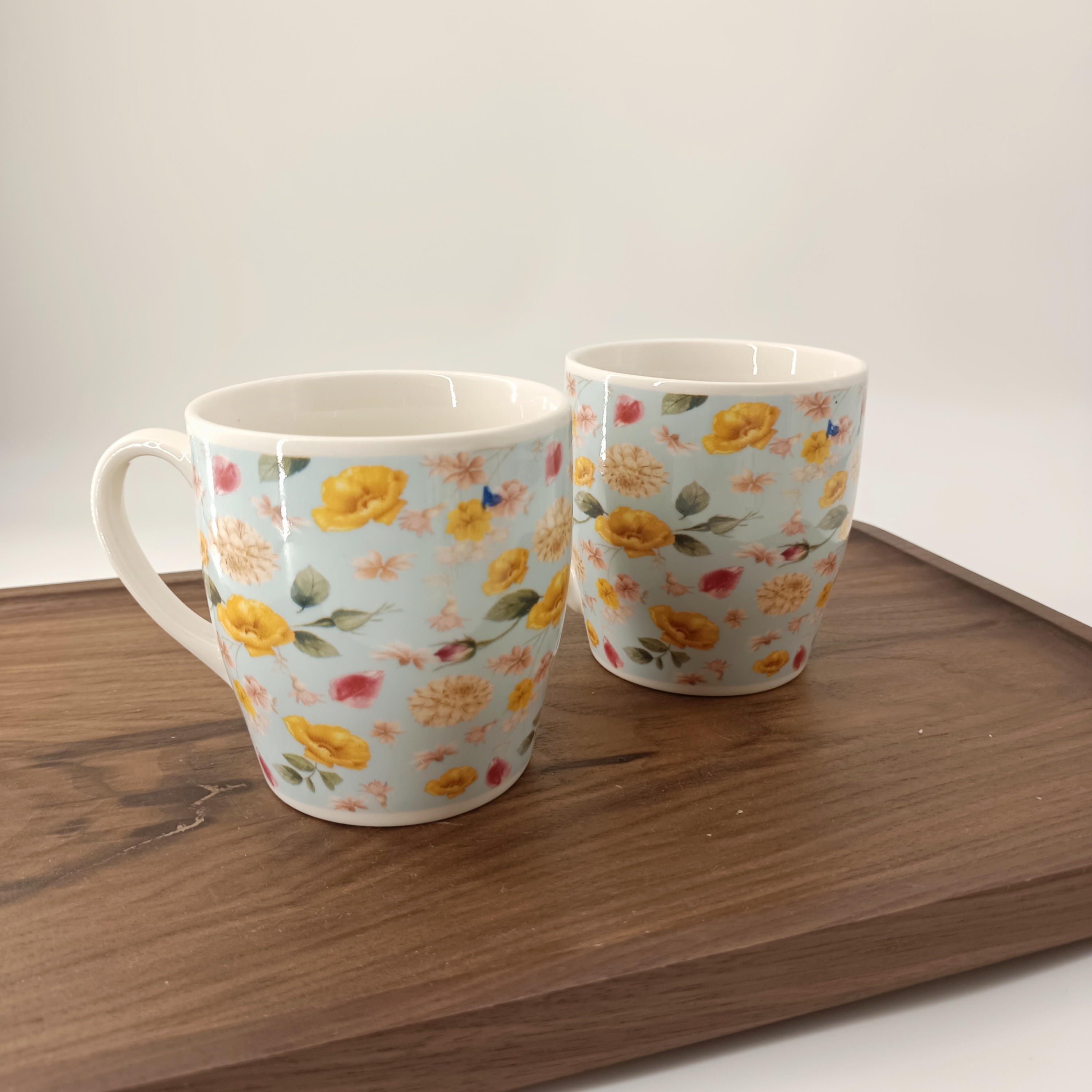 250-300ml小容量蓝色碎花高温陶瓷马克杯出口品质水杯咖啡杯子