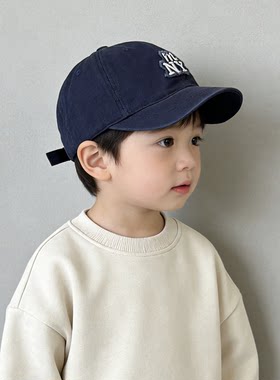 短檐男童帽子春秋季儿童鸭舌帽男孩宝宝棒球帽2026新款女童小孩潮