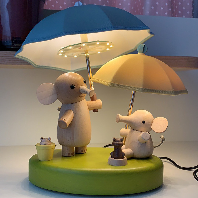 台湾jeancard实木质小夜灯床头森活趣LED浪漫氛围创意浪漫氛围儿