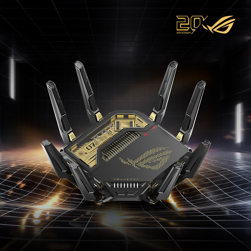 ROG八爪鱼7 20周年版WiFi7三频BE13000 Ai电竞路由器双万兆口+四个2.5G口无线万兆AiMesh随心组网游戏家用