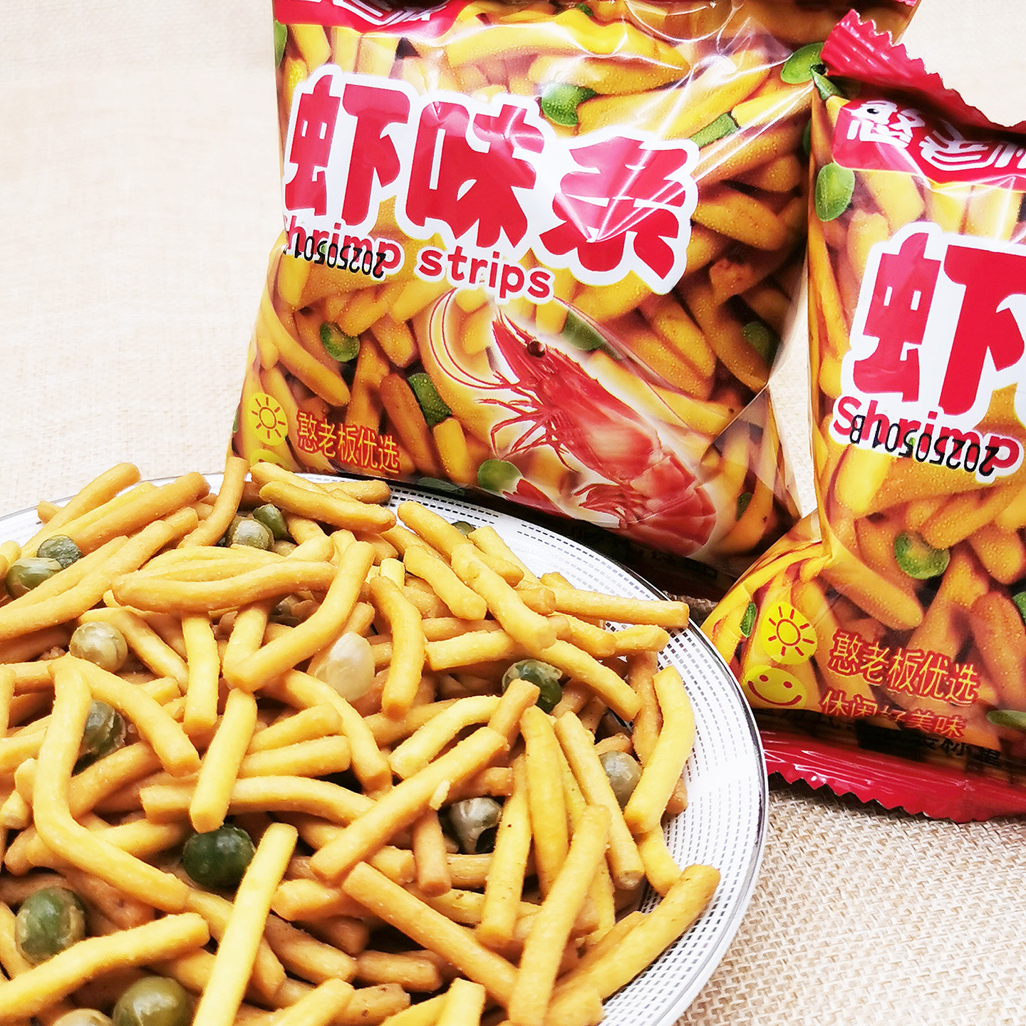 憨老板虾味条蟹黄牛排味豆果膨化图片