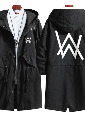 艾伦沃克风衣连帽外套Alan Walker电音DJ男女春秋冬大衣中长款棉