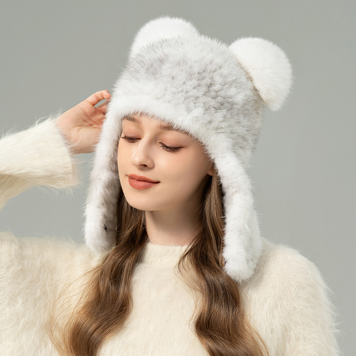 水貂毛帽子女韩版新款保暖皮草帽