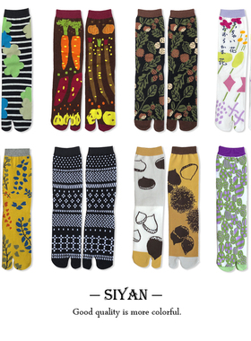 日本分趾袜薄款SOUSOU中筒袜男女情侣猪蹄袜纯棉INS潮足袋二趾袜