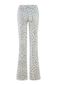 White Leopard Print Trousers