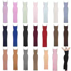 Skims Kardashian Yimengling Style Hot Girl Ribbed Spaghetti Strap Dress Women's Backless Slimming Bodycon Long Dress