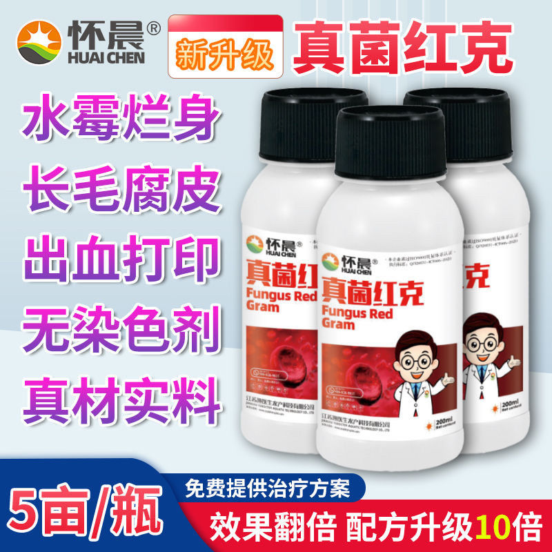 真菌红克 硫醚沙星 鱼药水霉病白毛鳃霉腐皮烂身泥鳅虾蟹鱼塘水产