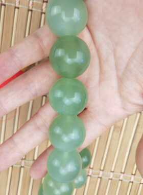A货岫玉佛珠手把 珠规格22mm