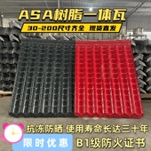 合成树脂ASA仿古一体瓦屋檐房檐门头大门装 饰瓦片工厂 饰雨棚装