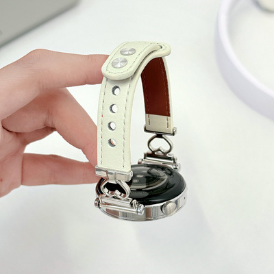 适用华为gt6/4手表带watch4gt5pro腕带时尚双钉小狗皮质腕带表带