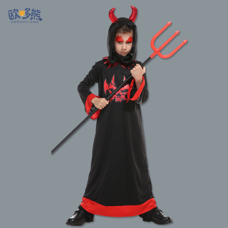 万圣节小恶魔服装cosply演出服儿童男表演服幼儿园