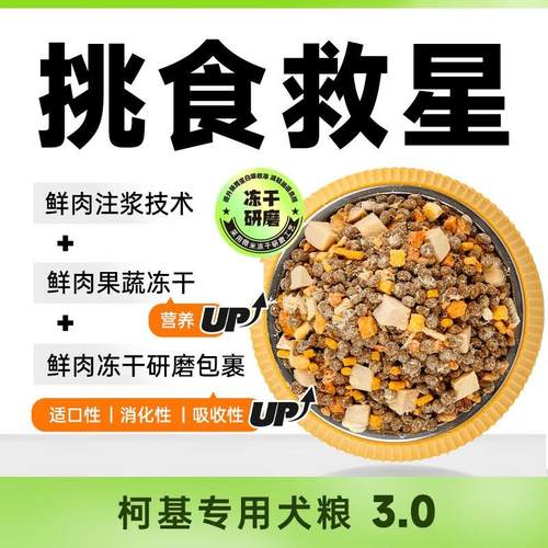威尔逊馋嘴双拼狗粮冻干 柯基狗粮专用天然粮冻干拌饭粮 冻干+雪