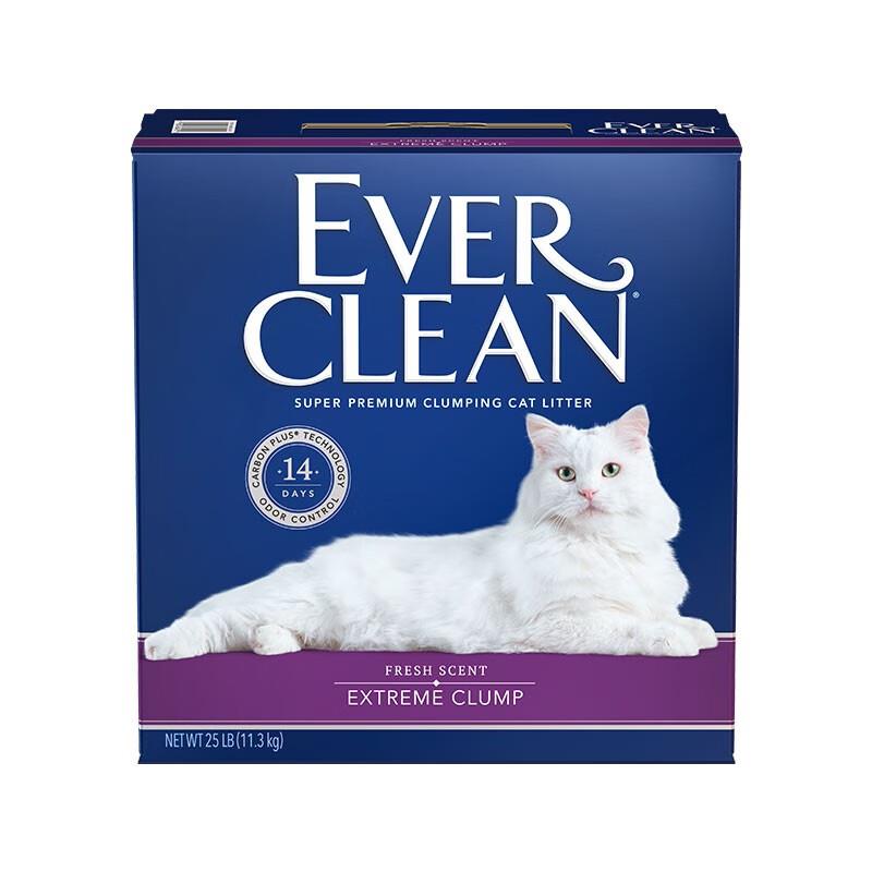 铂钻美国蓝标猫砂25磅祛味防臭无尘吸水EverClean膨润土猫砂 紫标图片