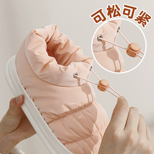 Тапочки, зимняя нескользящая обувь на платформе, флисовые удерживающие тепло туфли