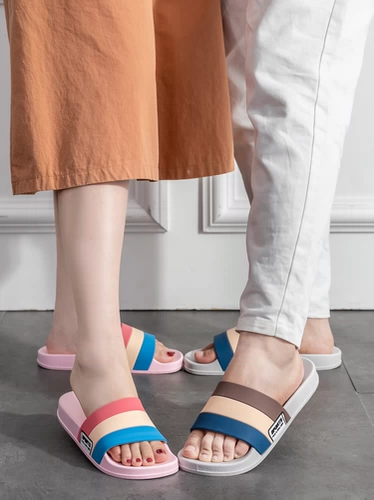 Слайдеры, летние тапочки, мужская модная нескользящая обувь на платформе для влюбленных