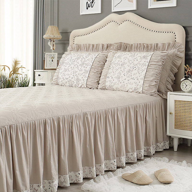 巧致生活 花间语全棉单件床裙夹棉床罩单独床单新款三件套2025,床上用品,床裙,淘宝优惠券,粉丝福利购,淘宝优惠卷