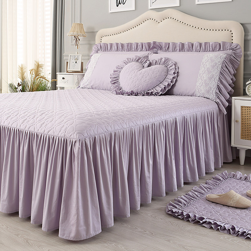 巧致生活 暗香 单件床裙床罩 新款紫色床单2026年