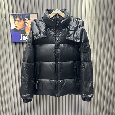 2025冬季打折羽绒棉高克重黑武士活帽石墨烯外套亮面痞帅超厚防风