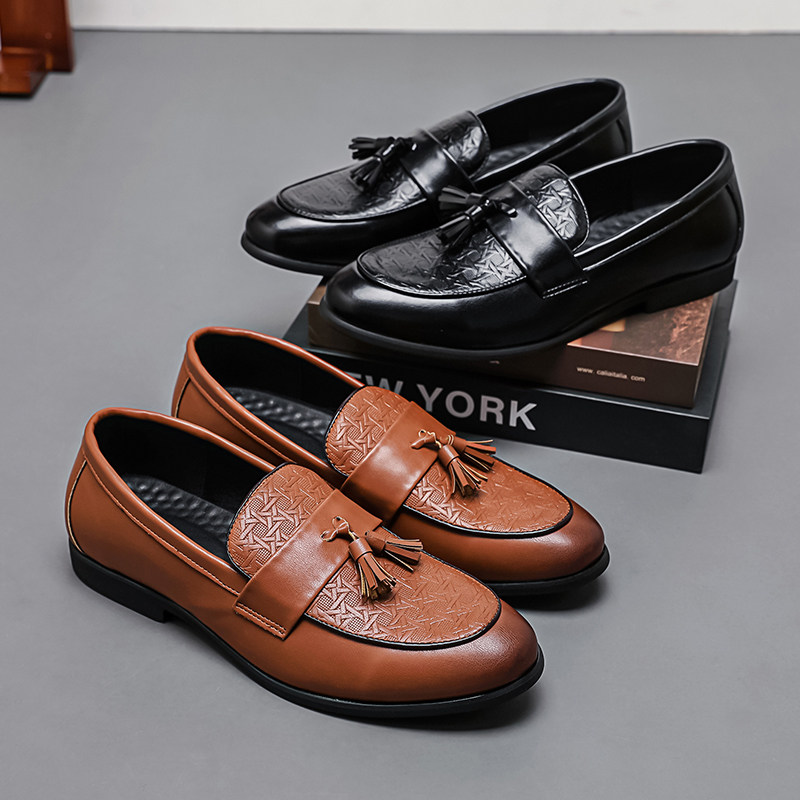 乐福鞋男新款一脚蹬懒人韩版尖头男士皮鞋英伦风德比鞋46大码潮鞋,流行男鞋,乐福鞋（豆豆鞋）,淘宝优惠券,粉丝福利购,淘宝优惠卷