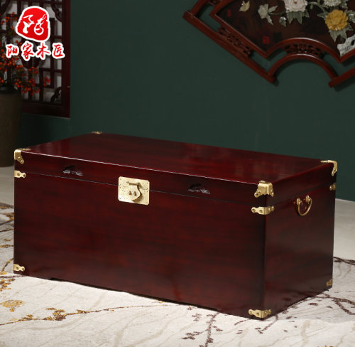 新款香樟木箱结婚箱衣箱全实木字画证件收纳箱平板婚嫁箱樟木箱子 - 封面