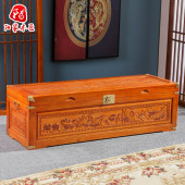 香樟木箱子长款 全香樟木实木婚嫁箱衣箱字画书画箱储物仿古收藏箱