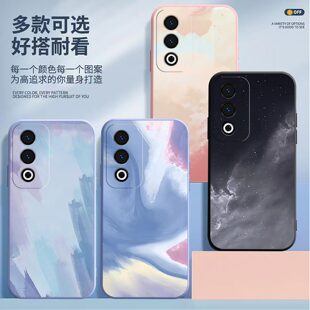 适用OPPO 手机壳OPPO A3x镜头全包PKD110磨砂水彩画超薄高级防摔软壳高颜值保护套PKD130新款 手机套x A3活力版