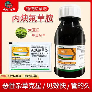 封庆 丙炔氟草胺大豆田除反枝苋马齿苋藜铁苋菜一年生杂草除草剂