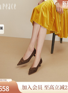 真美诗2025年秋季新款羊绒法式优雅简约尖头高跟鞋单鞋女Y1R02CQ5