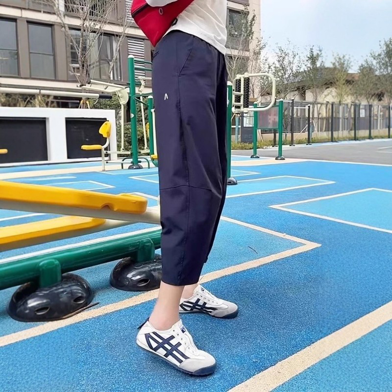 速干运动裤女夏季大码胖MM高腰显瘦宽松休闲裤薄款九分哈伦萝卜裤
