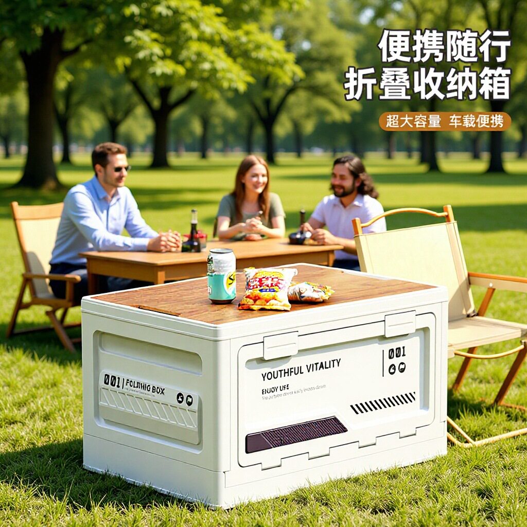 德国进口户外露营收纳箱车用后备箱便携式可折叠侧开门工业风收纳图片