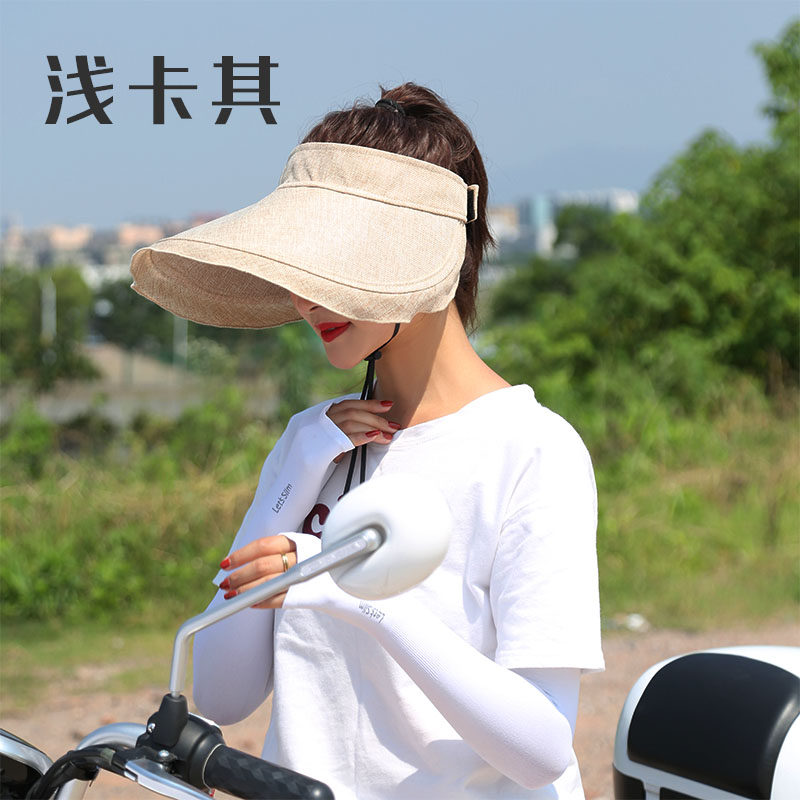 空顶帽子女遮阳骑车行抗防风绳帽檐不翻大檐防紫外线电动瓶自行车|msdalam kategori Aksesori/Belt kulit/Hat/Muffler, Hat - dari Buy2taobao.com untuk memberikan perkhidmatan ejen Taobao profesional membeli