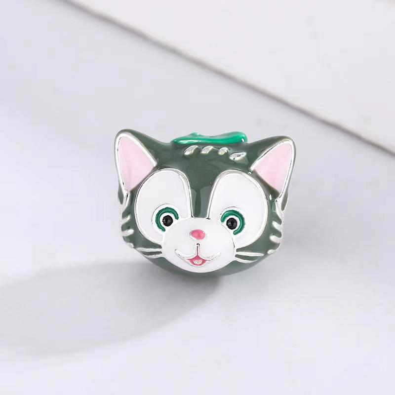 卡通滴胶杰拉多尼diy潘家手链项链女925银猫咪滴胶串珠银珠子