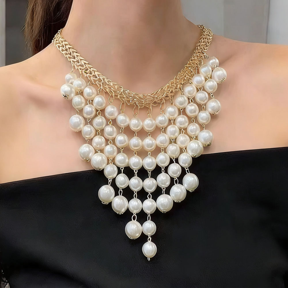 法式复古多条流苏珍珠串珠项链高级感轻奢独特小众夸张锁骨颈链女,饰品/流行首饰/时尚饰品新,项链,淘宝优惠券,粉丝福利购,淘宝优惠卷