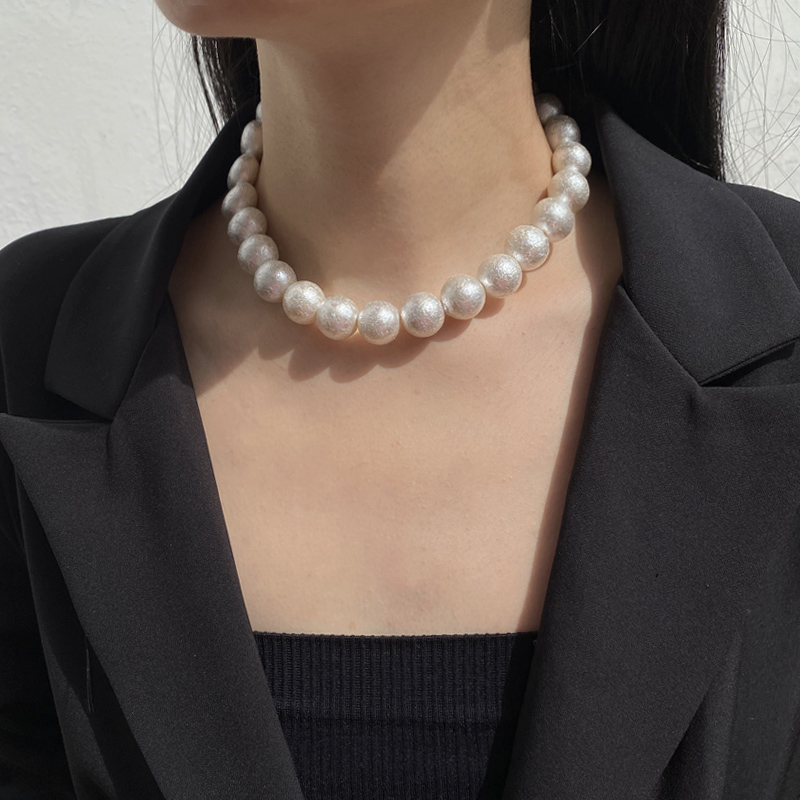 珍珠串珠链女夸张大项链锁骨链