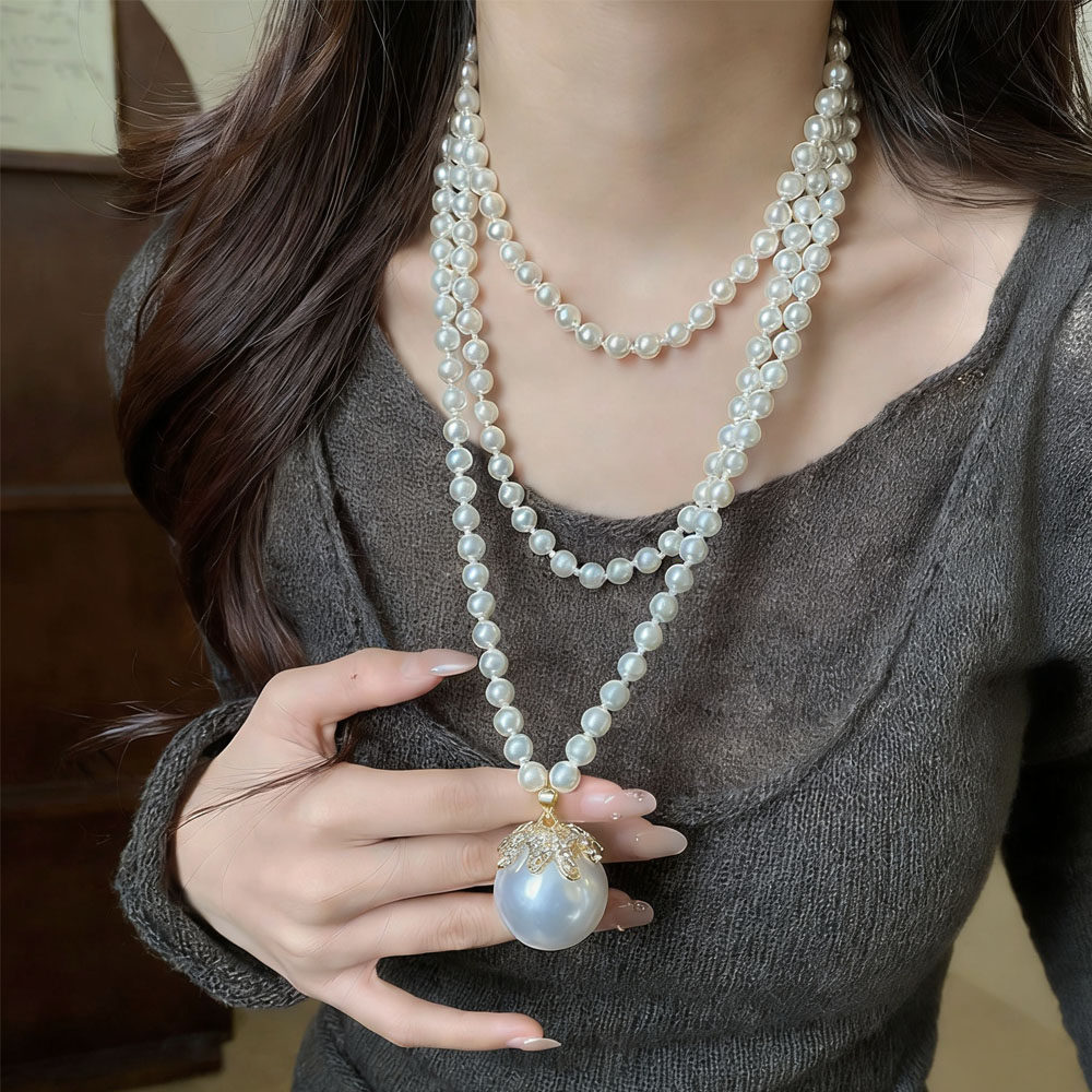 法式小香风珍珠吊坠毛衣链长款小众设计高级感气质时髦叠戴项链女,饰品/流行首饰/时尚饰品新,项链,淘宝优惠券,粉丝福利购,淘宝优惠卷