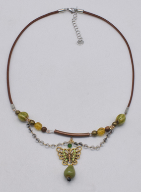 复古合金女式蝴蝶项链