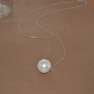 超大单颗珍珠吊坠毛衣链项链女巴洛克时尚珍珠长款颈链配饰女