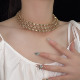 欧美重工金色满钻多层项链项圈女轻奢小众设计高级感夸张锁骨颈链