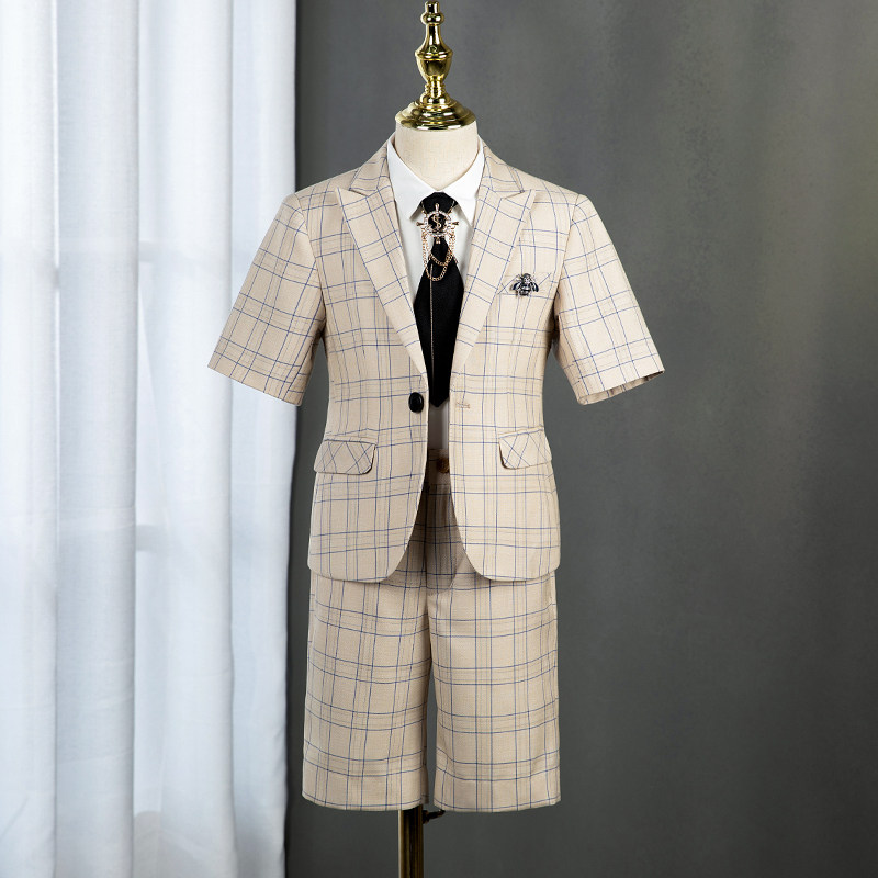 【清仓】男童西装套装夏季儿童礼服短袖主持人生日花童钢琴演出服