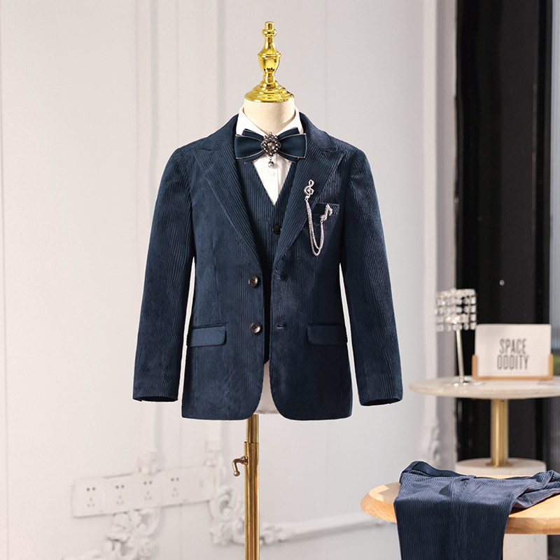 【年底清仓】儿童西装套装男童生日礼服新款主持钢琴灯芯绒演出服