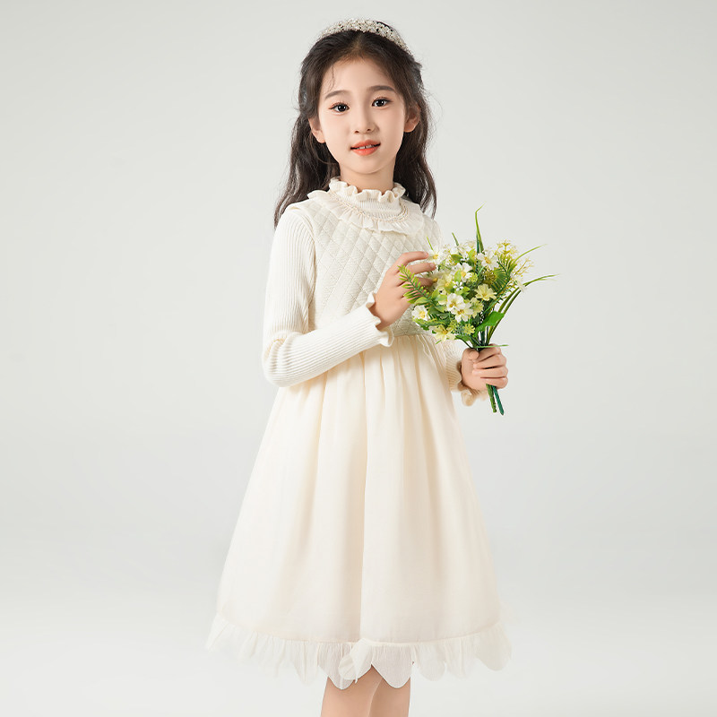女童礼服高端轻奢小众走秀儿童公主裙洋气花童绝美高级演出服冬款