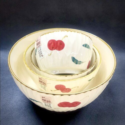 正品晋宝源樱桃4.5/5/6/8英寸碗米饭碗面碗汤碗釉下彩简约风格