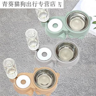 殊福傢猫食具水具猫碗自动饮水器不湿嘴喝水喂食器猫咪喝水碗猫全