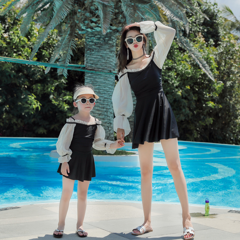2022 new pattern Explosive money Long sleeve Sunscreen Mother and daughter Parenting Swimming suit the republic of korea ins Long sleeve Mother and son conservative Swimwearin the Sports/Yoga/Fitness/Fans supplies , Swim , Parent Family Pack  category - from Buy2taobao.com to provide professional Taobao agent buy service