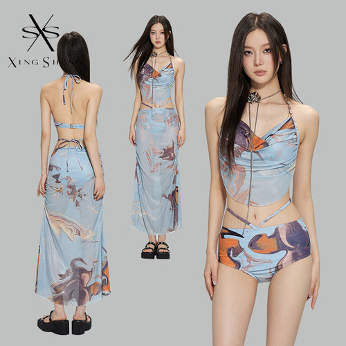 2025泳衣型盛裙式女长裙海边度假