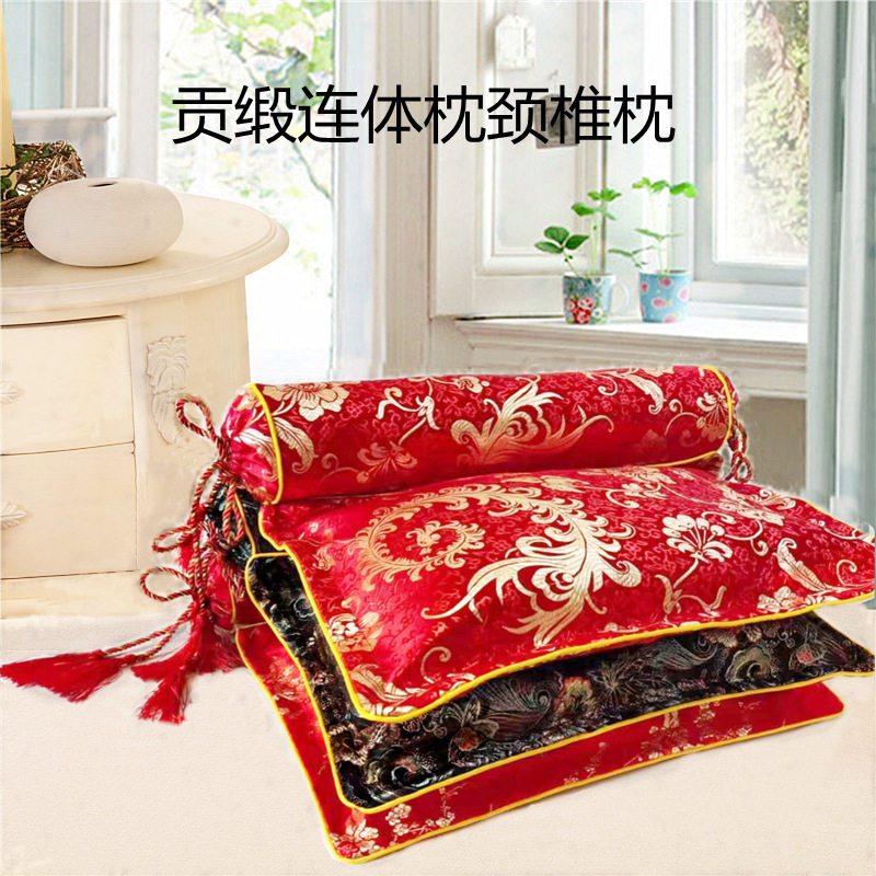 贡缎提花连体颈椎枕套枕芯套艾草荞麦花草各种枕头护颈枕商超网红,床上用品,枕套,淘宝优惠券,粉丝福利购,淘宝优惠卷