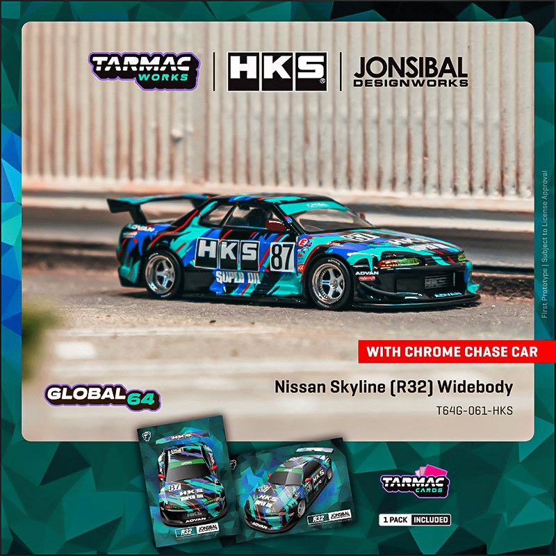 TW车模1:64 日产GTR32 宽体 HKS 合金车模仿真汽车模型收藏摆件 - 实物图