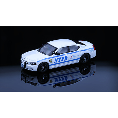 Rollin车模1:64 道奇战马NYPD白色 合金车模仿真汽车模型收藏摆件
