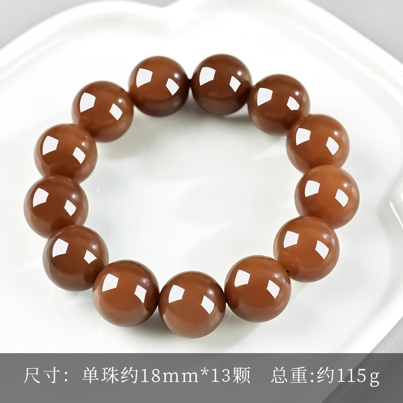 2025天然和田玉且末糖料手串男新疆玉石圆珠手链女全糖单圈串珠手